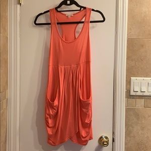 Pink/salmon Razorback tank dress with pockets